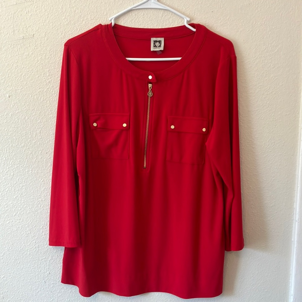 Anne Klein Red Blouse